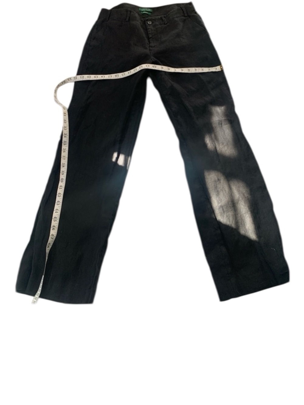 Ralph Lauren Sanderson Black Linen Pants Women’s Classic Fit”size L Minimalist